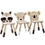 Enchanting Forest Animal Kids Chairs 3D model small image 2