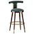 Elegant Moris Bar Chair Black 3D model small image 1