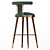 Elegant Moris Bar Chair Black 3D model small image 3