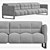 Natuzzi Philo Modular Sofa 3-Seater 3D model small image 2
