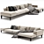 Modern Poliform Mondrian Sofa 3D model small image 2