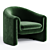 Velvet Pollman Barrel Chair - Modern Sophistication 3D model small image 3