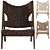 Menu Knitting Chair Sheepskin Upholstery 3D model small image 2