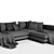 Sleek Flexform Long Island Chaise 3D model small image 4