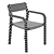 Minimalist Acacia Rope Chair 3D model small image 3
