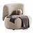 Elegant Velvet Lounge Armchair 3D model small image 1
