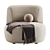 Elegant Velvet Lounge Armchair 3D model small image 3