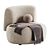 Elegant Velvet Lounge Armchair 3D model small image 5