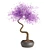 Purple Bonsai Flower Miniature Decor 3D model small image 3