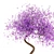 Purple Bonsai Flower Miniature Decor 3D model small image 4