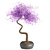 Purple Bonsai Flower Miniature Decor 3D model small image 1