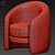 Modern Fernie Barrel Chair Seat 3D model small image 3