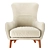 Elegant Vivienne Armchair by Pinori 3D model small image 2