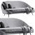 Sleek Nido Curved Sofa 3D model small image 6