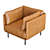 Crate&Barrel Wells Leather Chair 3D 3D model small image 4