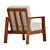 Elegant Agostini Upholstered Armchair 3D model small image 4