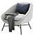 Cozy Barrow Lounge Chair 3D model small image 4