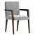 Grayish Beige Modern Wooden Armchair 3D model small image 3