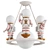 Cartoon Astronaut Chandelier - Resin Pendant Light 3D model small image 1