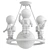 Cartoon Astronaut Chandelier - Resin Pendant Light 3D model small image 3