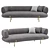 Elegant Leather Sofa: Cantori Johnson 3D model small image 1