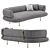 Elegant Leather Sofa: Cantori Johnson 3D model small image 2