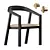 Modern Blackened White Oak Dining Chair 3D model small image 1