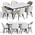 Modern Kanto Dining Table Set 3D model small image 1