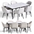 Modern Kanto Dining Table Set 3D model small image 2