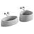 Elegant Ceramic Washbasin Set 3D model small image 3
