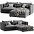 Reversible Sectional Sofa Unwind Set 3D model small image 1