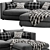 Reversible Sectional Sofa Unwind Set 3D model small image 4