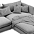Reversible Sectional Sofa Unwind Set 3D model small image 5