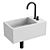 Sleek Wall-Mounted Handrinse Basin 3D model small image 2