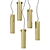 Sleek Cylinder Brass Suspension Lamp 3D model small image 2