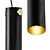 Sleek Cylinder Brass Suspension Lamp 3D model small image 4