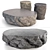 Dual Color Rock Side Tables 3D model small image 1