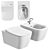 Ceramic Wall-Hung Rimless Toilet 3D model small image 1