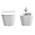 Ceramic Wall-Hung Rimless Toilet 3D model small image 3