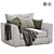 Stylish Hadleigh Armchair with Cushions 3D model small image 2