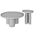 Sleek Delta Round Coffee Table 3D model small image 1