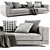 Sleek White Modular Sofa Set 3D model small image 1