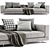 Sleek White Modular Sofa Set 3D model small image 2