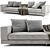 Sleek White Modular Sofa Set 3D model small image 3