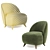 Stylish Henri Armchair in 5 Colors 3D model small image 7