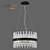 Elegant Modern Black Crystal Chandelier 3D model small image 1