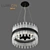 Elegant Modern Black Crystal Chandelier 3D model small image 2
