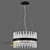 Elegant Modern Black Crystal Chandelier 3D model small image 6
