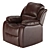 Luxury Modena Vegan Leather Recliner 3D model small image 3