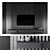 Modern Black Marble Ceramic TV Wall 3D model small image 1